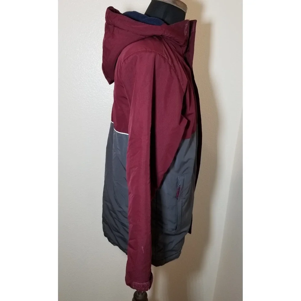 The Children's Place Boys Burgundy Gray Jacket XXL Warm Double Zipper Winter